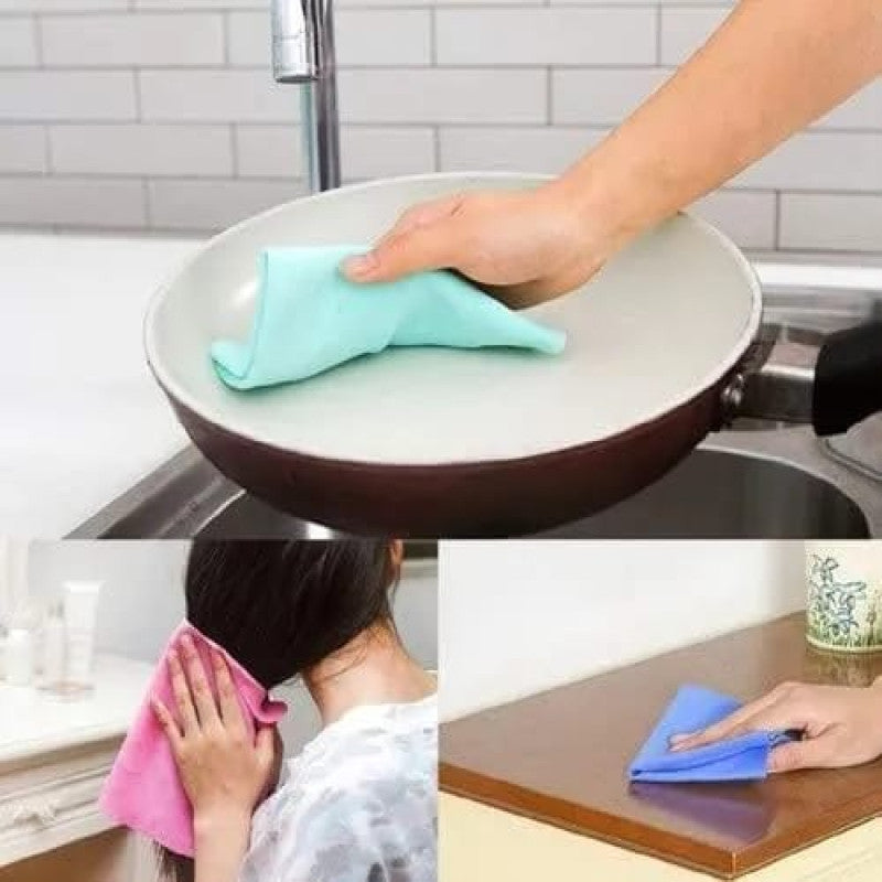 Pack of 5 Microfiber Cleaning Cloths – Super Absorbent Multi-Purpose Kitchen & Glass Cleaning Towels