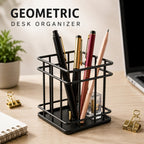 Multipurpose Geometric Storage Holder – Metal Desk Organizer for Office & Home