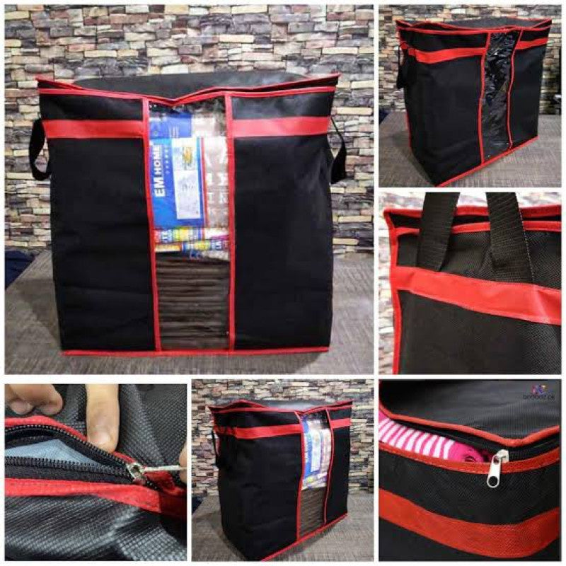 Pack of 4 Storage Bag Closet Organizer Cloth Storage Boxes for Wardrobe Black