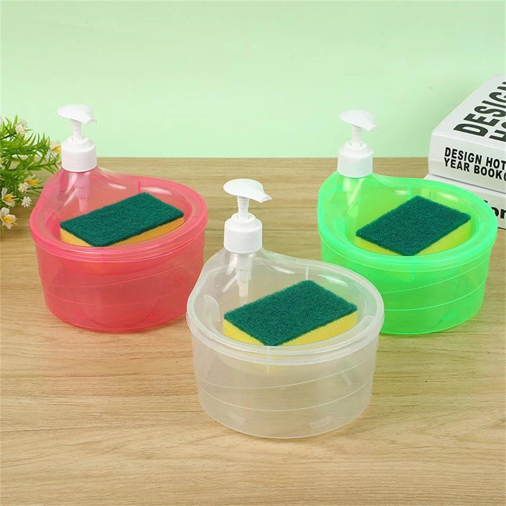 Multi-purpose liquid soap dispenser bowl with built-in sponge holder