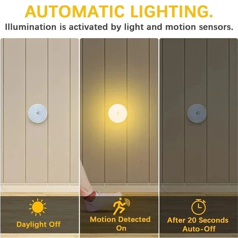 Human Body Sensor LED Night Light with Wireless USB Charging