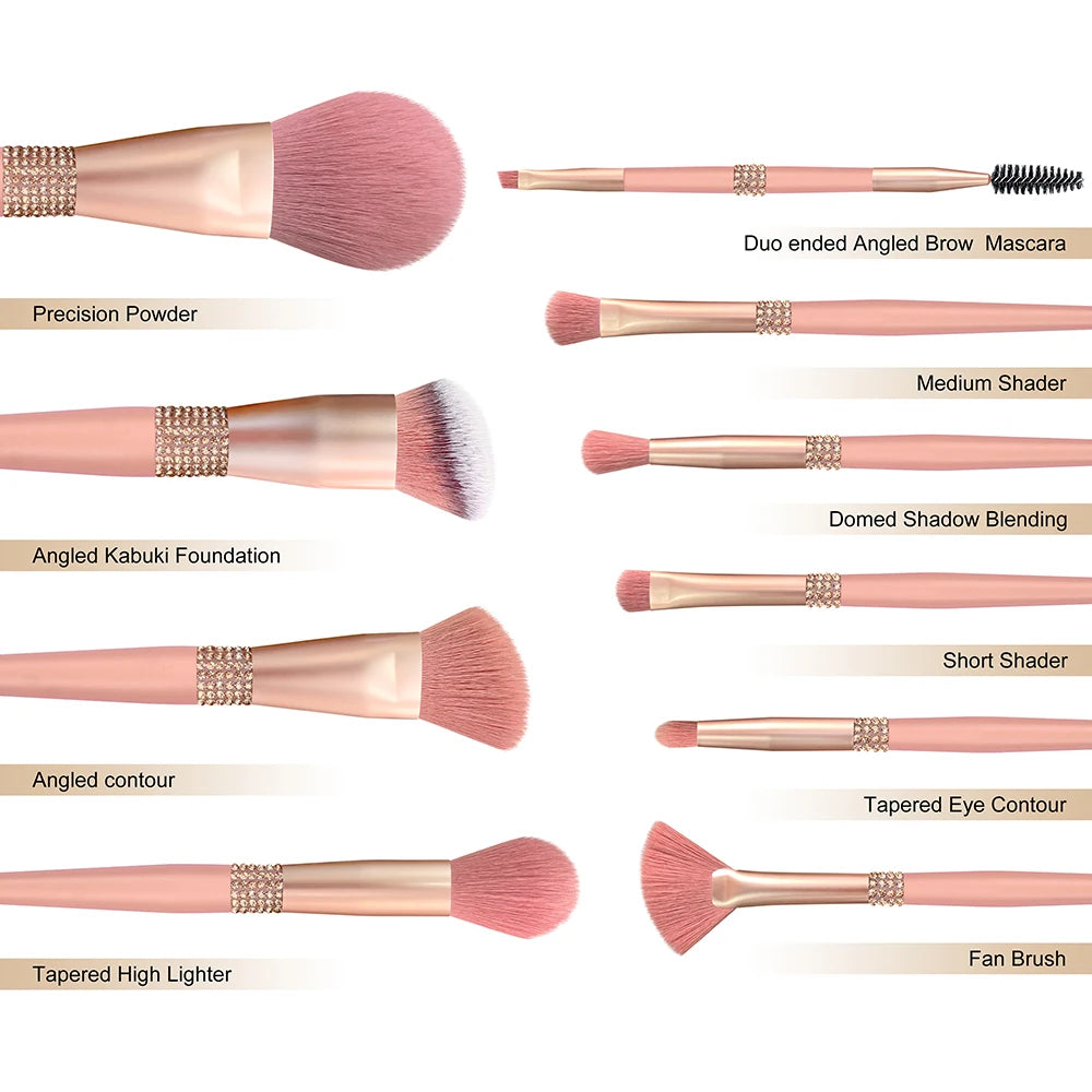 BH Cosmetics 12pcs Makeup Brush Set with Bucket Holder – Super Soft Professional Cosmetic Brushes Kit