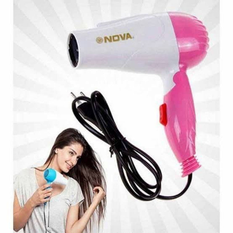 Nova Foldable Hair Dryer – Portable Travel Hair Dryer for Fast Drying (Hot & Cold Air)