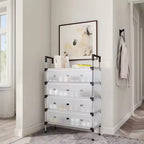 5 Layer Shoe Storage Rack with Dustproof Cover & Handles