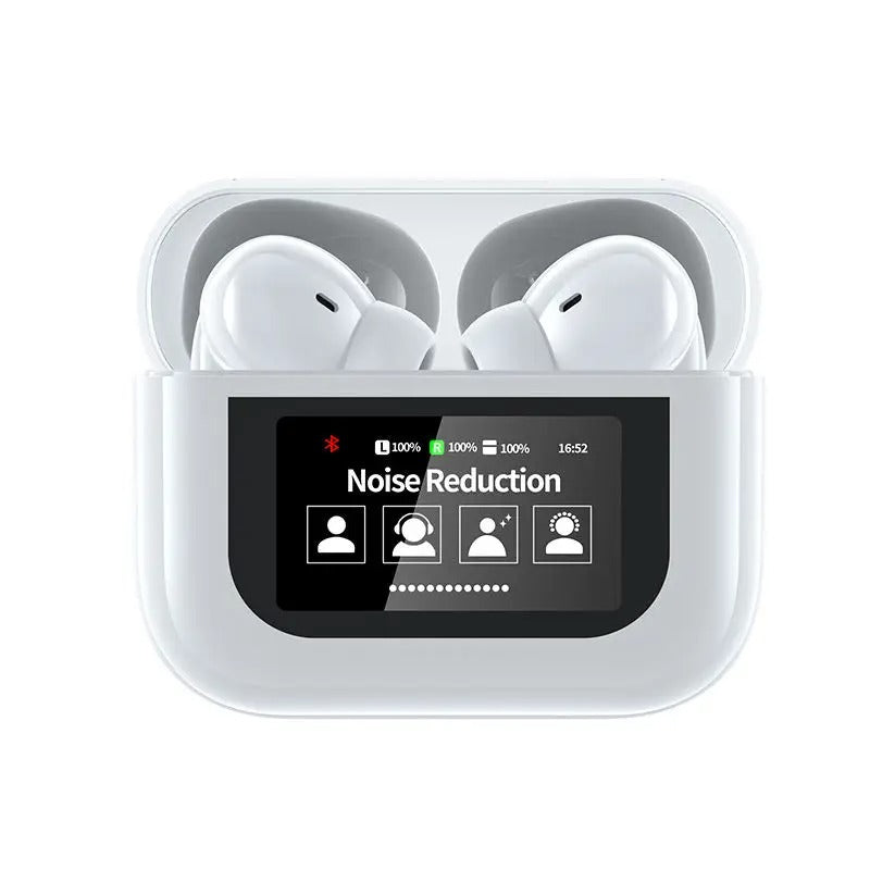 A9 Smart Tactile Wireless Earbuds – Touch Screen Display, Noise Reduction & Bluetooth