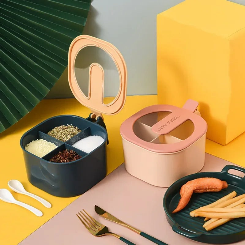 High Quality 4 In 1 Partition Kitchen Seasoning Spice Box For Kitchen