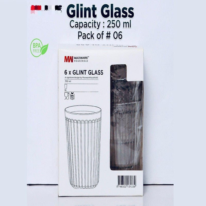 Glint Glass – Pack of 6 Clear Drinking Glasses