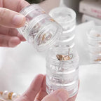 (5 Layers) Mini Stackable Jewelry Organizer – Transparent Round Storage Box for Rings & Earrings