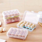 15 Grid Egg Storage Box – Classic Fridge Egg Tray with Lid | Stackable Egg Holder Container