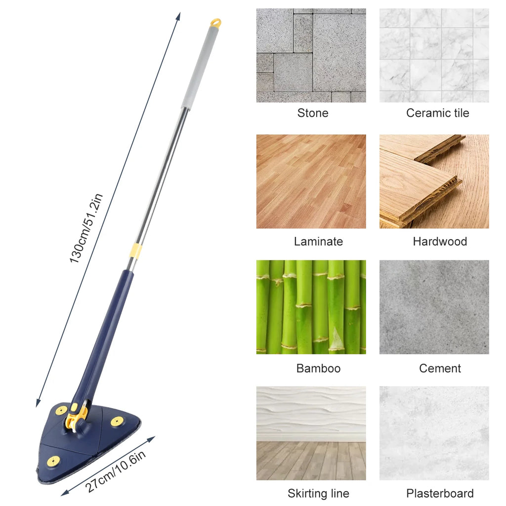 Triangle 360° Mop Refill Pad – Microfiber Replacement Head for Corner Mop
