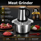 2L Electric Meat Grinder Chopper – Stainless Steel Meat & Vegetable Food Processor