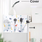 Fridge Cover with Storage Pockets – Dustproof Refrigerator Top Organizer