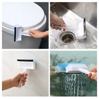 Pack of 2 Foam Glass Wiper with Handle – Window Cleaning Squeegee & Scrubber (2 in 1)