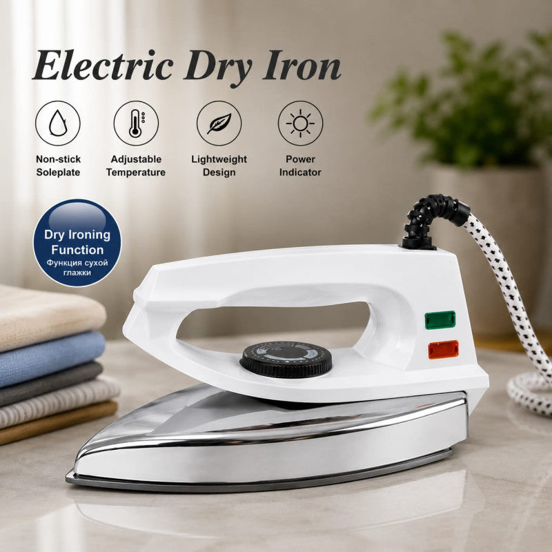 RAF Electric Dry Iron – Non-Stick Lightweight Clothes Iron for Everyday Use