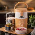 Mega Lunch Carrier 900ml – Insulated Tiffin Box with 3 Stainless Steel Bowls
