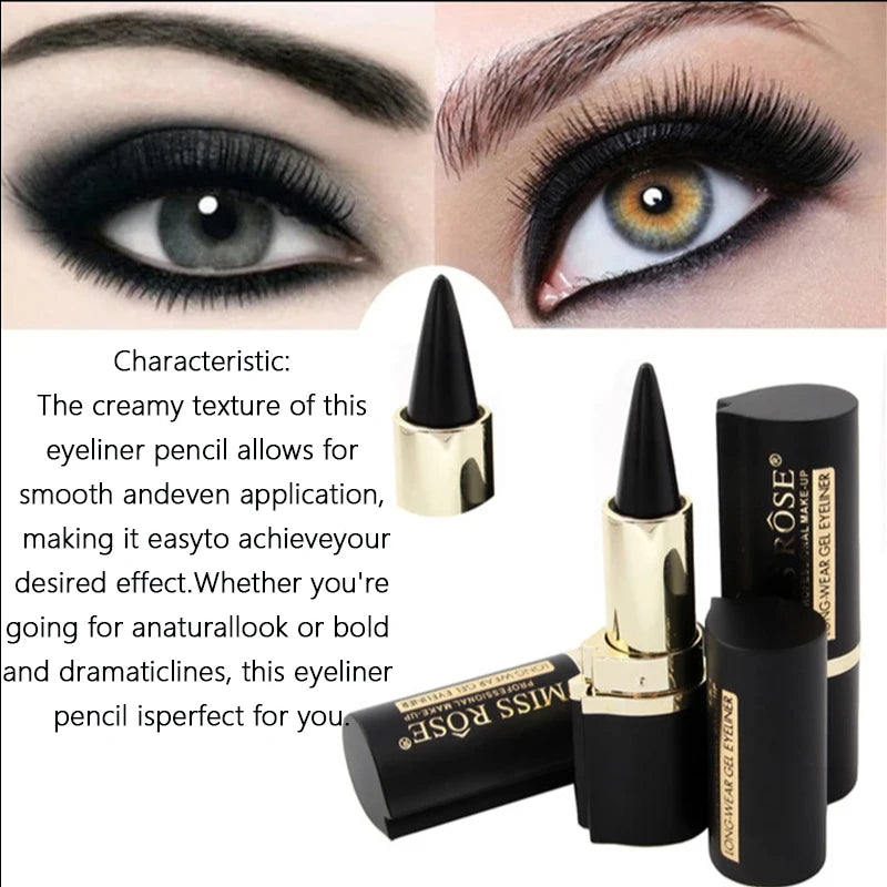 Miss Rose Kajal Stick – Long Lasting Waterproof Gel Eyeliner | Smudge Proof Deep Black Kajal