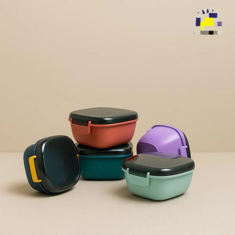 Square Airtight Lunch Box with Spoon – 700ml Leak-Proof Food Storage Container