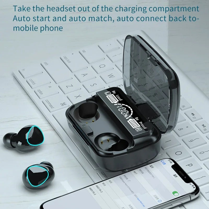 M10 Waterproof Bluetooth Wireless Headset with LED Display + Power Bank