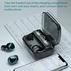M10 Waterproof Bluetooth Wireless Headset with LED Display + Power Bank