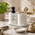 Luxury Soap Dispenser with Toothbrush Holder – Bathroom Counter Organizer Set