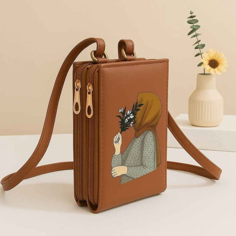 3 Zipper Luxury Cross Body Purse Wallet