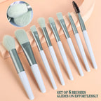 8pcs Makeup Brush Set – Soft Professional Cosmetic Brushes Kit for Face & Eyes