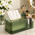 2 in 1 Acrylic Tissue Box Holder – Multifunctional Cosmetic & Tissue Organizer for Vanity & Bathroom