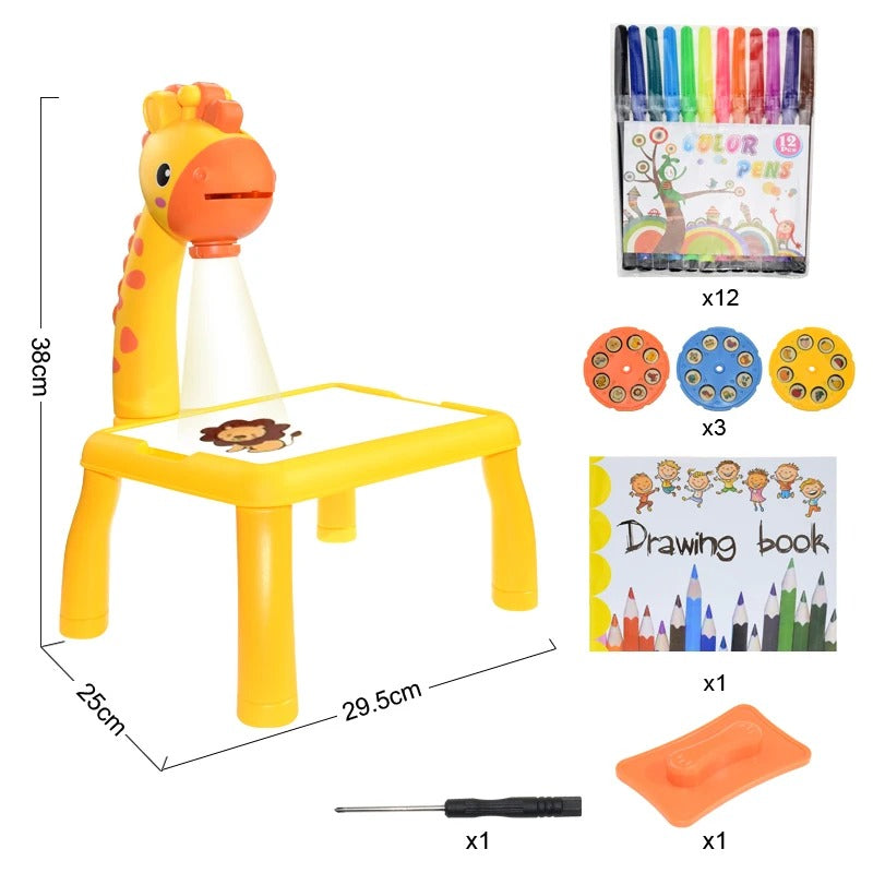 Kids Projector Drawing Table – LED Art Learning Table with Markers