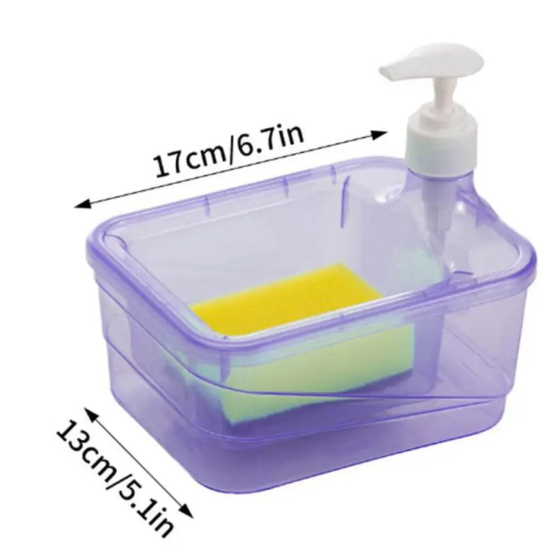 Square Soap Pump Dispenser with Sponge Holder – Kitchen Soap Organizer 💧