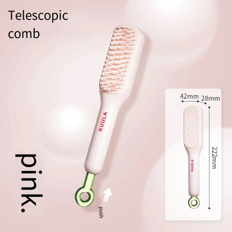 Self Cleaning Hair Brush – Anti-Hair Fall Detangling Comb with One-Click Cleaning