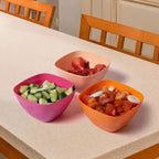 Ruby Plastic Bowl Set (Pack of 3) – BPA Free Microwave & Dishwasher Safe Serving Bowls