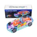 Transparent Police Concept Car Toy for Kids – Light & Gear Motion Puzzle Car