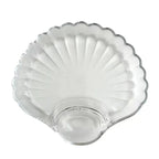 Pack of 2 Crystal Sea Shell Plate – Elegant Glass Serving Plate with Sauce Compartment