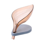 Pack of 2 Soap Leaf Holder – Self Draining Leaf Soap Dish with Suction Base | Bathroom Sink Organizer
