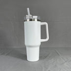 Simple Stainless Steel Tumbler – Large Capacity Insulated Coffee Cup with Handle