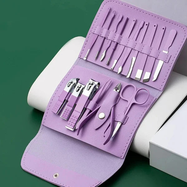 16 in 1 Manicure Pedicure Grooming Kit Stainless Steel Set