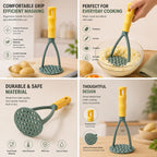 Hand Held Potato Masher With Handle – Ergonomic Vegetable & Potato Masher