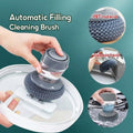Pack of 2 Automatic Liquid Dispensing Palm Brush – Multi-Purpose Kitchen Cleaning Brush