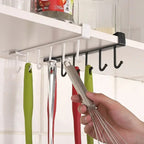 Cabinet Under Shelf 6 Hooks Iron Hanging Rack