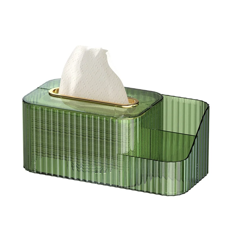 2 in 1 Acrylic Tissue Box Holder – Multifunctional Cosmetic & Tissue Organizer for Vanity & Bathroom