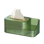 2 in 1 Acrylic Tissue Box Holder – Multifunctional Cosmetic & Tissue Organizer for Vanity & Bathroom