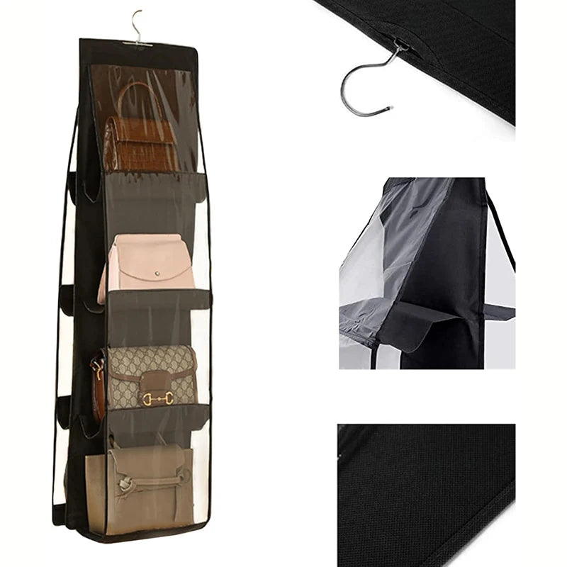 Buy 1 Get 1 Free Hanging Purse Organizer – Wardrobe Handbag Storage with Multiple Pockets