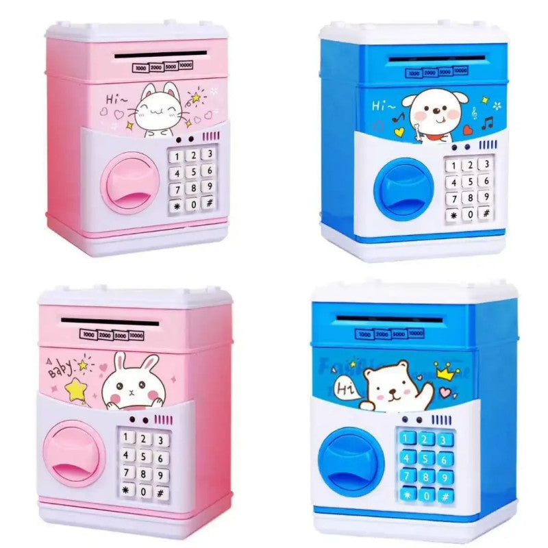 Kids Cartoon ATM Piggy Bank | Password Money Saving Box with Sound