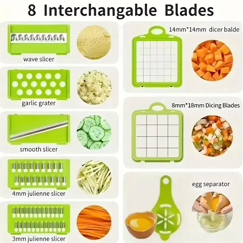 16 in 1 Vegetable Chopper & Mandoline Slicer – Multi Cutter Kitchen Tool with Storage Box