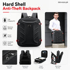 Black Anti-Theft Laptop Backpack with USB Charging Port – Travel & Office Bag