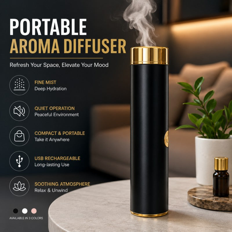 USB Rechargeable Electric Aroma Diffuser – Portable Bakhoor & Fragrance Mist Humidifier