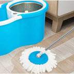 Spin Mop - Easy Spin Magic Mop Set - 360 Degree Microfiber Mop Head Home Clean Tool (Steel)