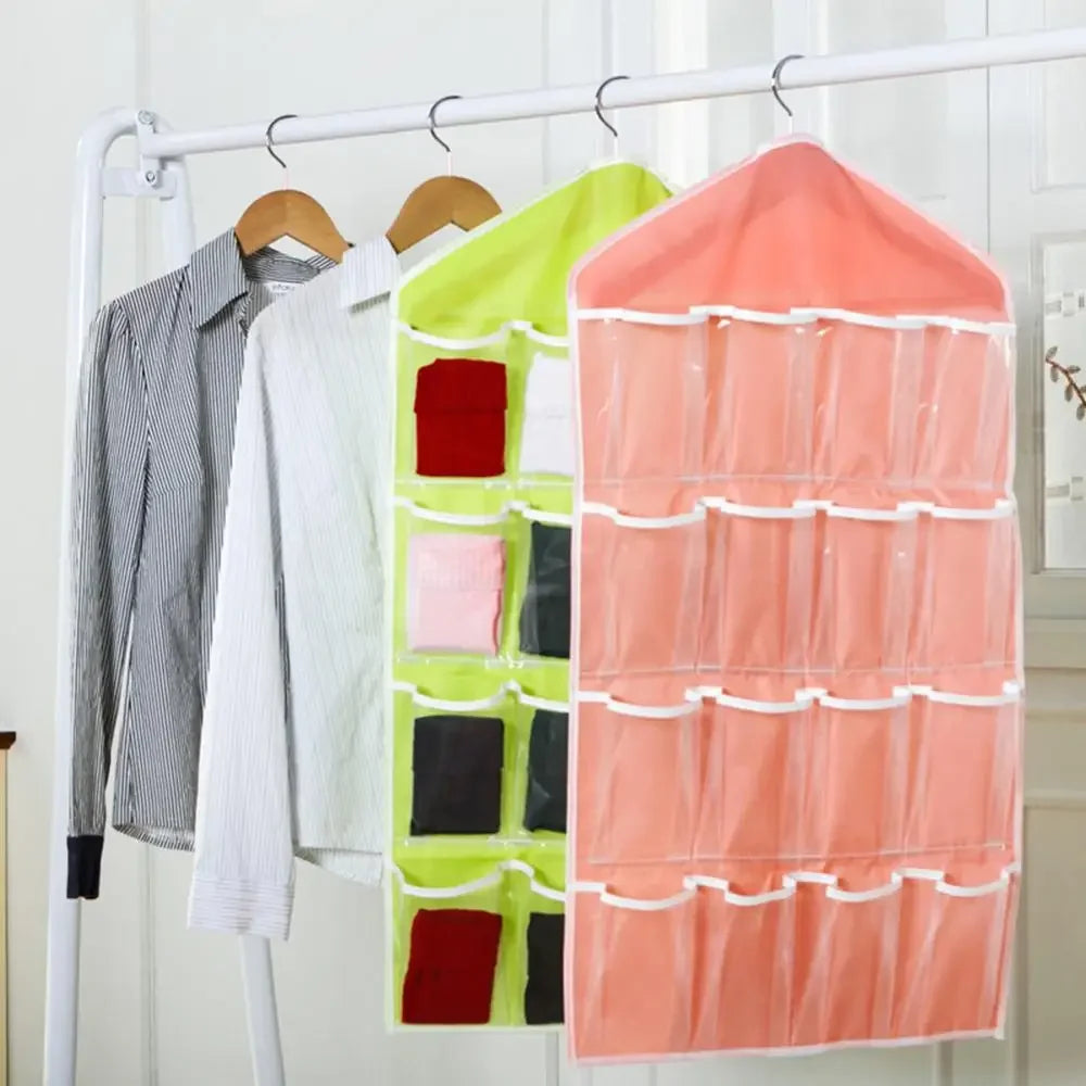 16 Pocket Hanging Organizer – Wardrobe Storage for Socks, Underwear & Accessories