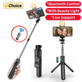 Selfie Stick with Bluetooth Remote & LED Light – Tripod Stand for Mobile (All-in-One)