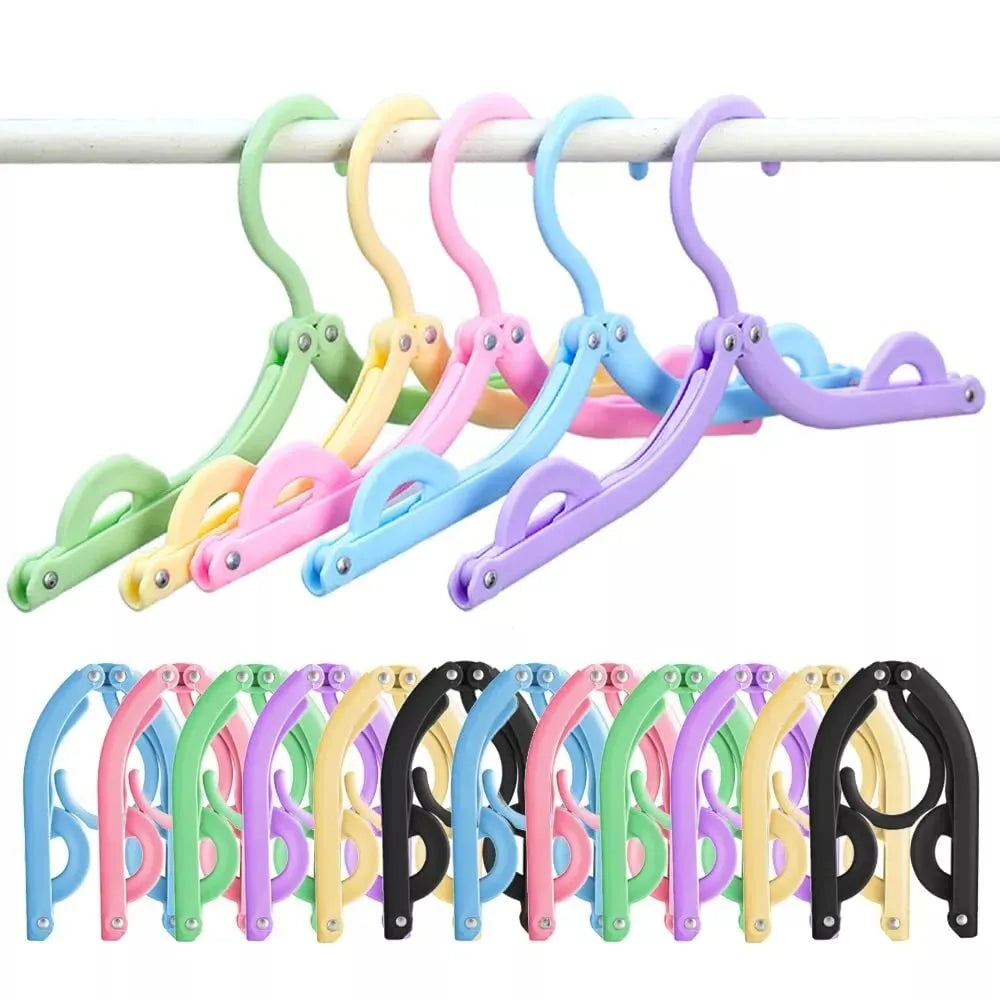 Foldable Travel Hangers Pack of 10 – Portable Space Saving Clothes Hanger for Travel & Home